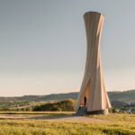 Wooden and Cork Towers Form Water Reservoir in Luxembourg Forest